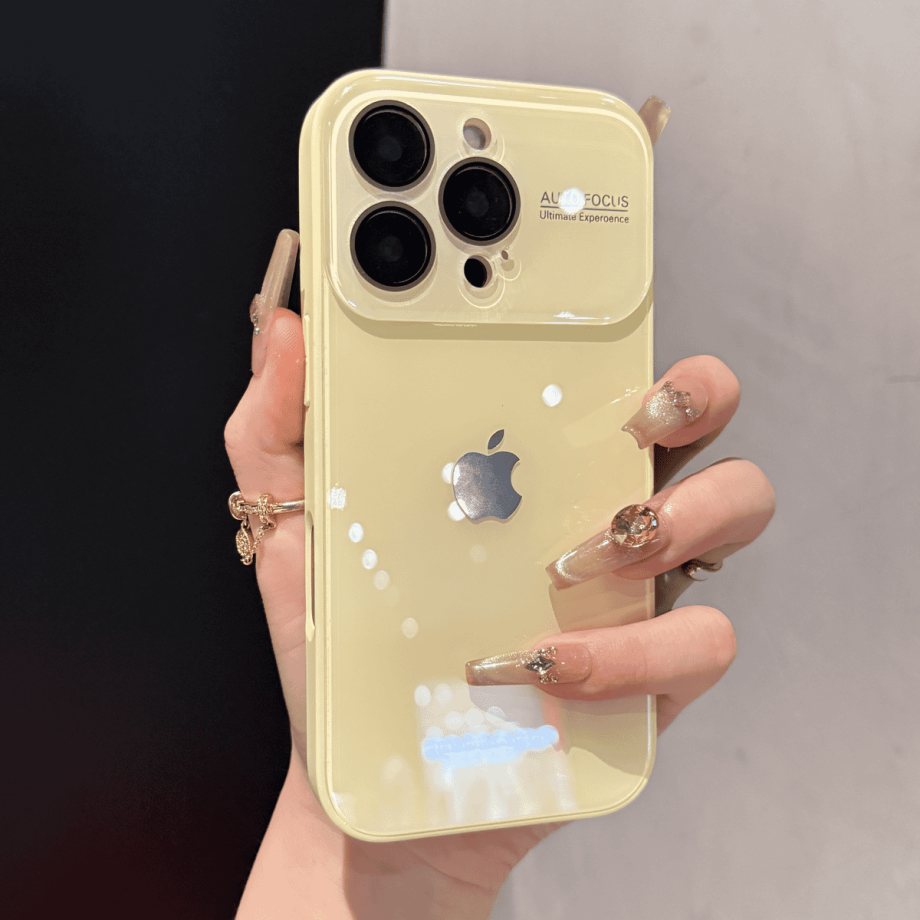 Premium full-coverage glass large window case for iPhone