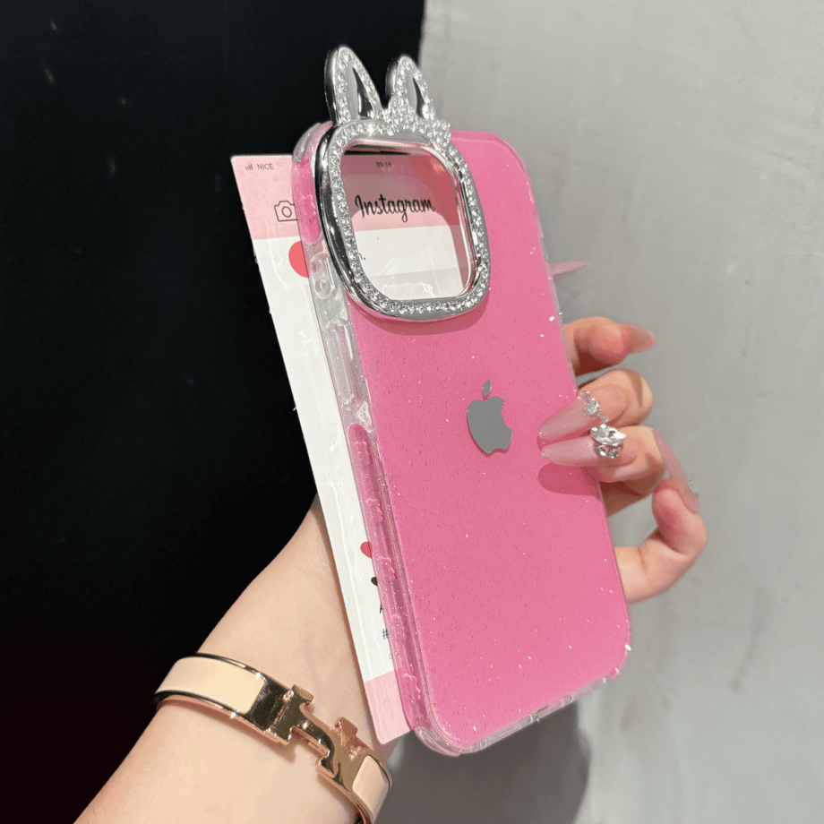 New rabbit ear sparkling powder case for iPhone