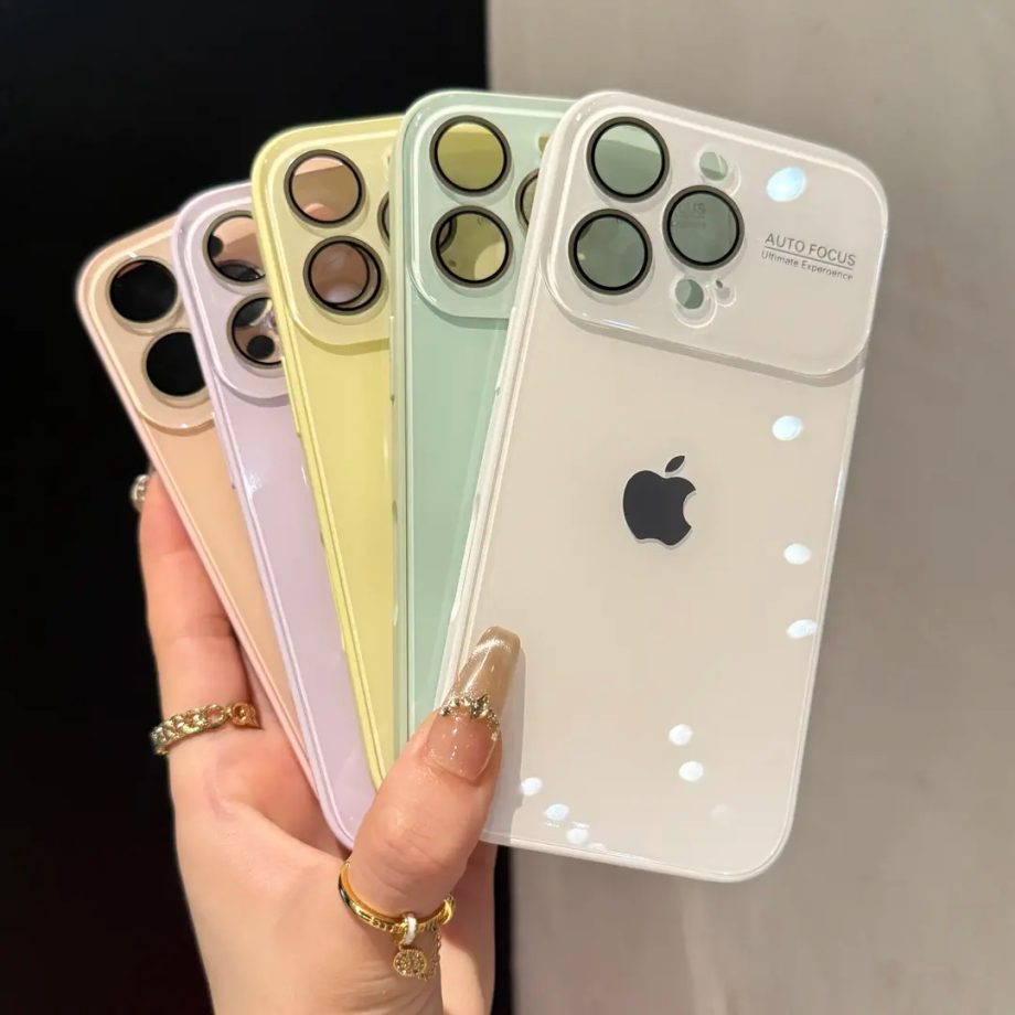 Premium full-coverage glass large window case for iPhone
