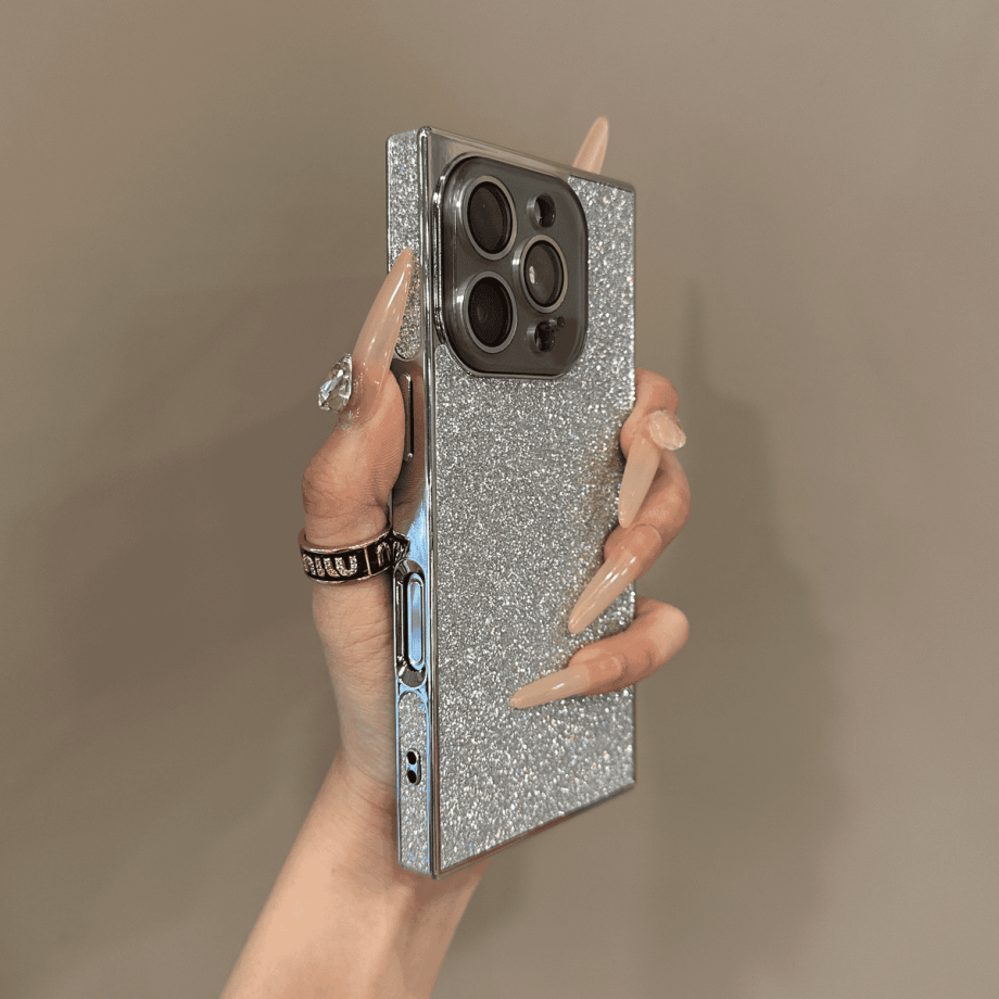 Luxury sparkling powder square case for iPhone