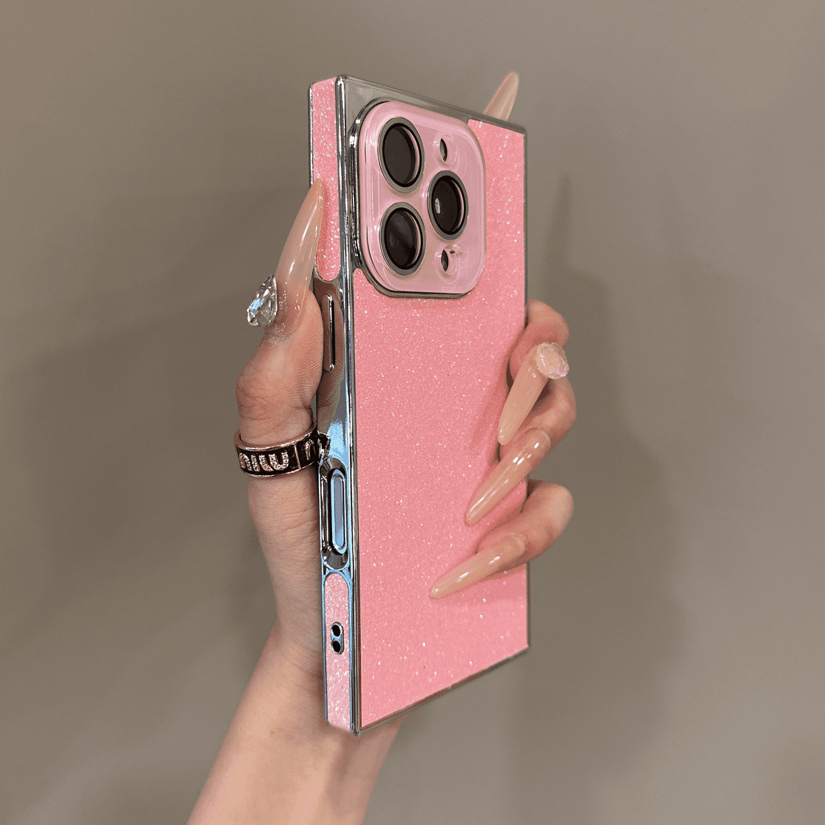 Luxury sparkling powder square case for iPhone - Image 5