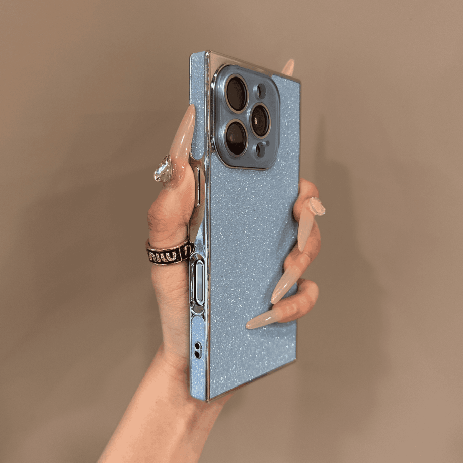 Luxury sparkling powder square case for iPhone