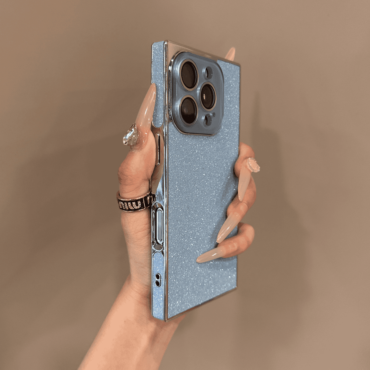 Luxury sparkling powder square case for iPhone - Image 6