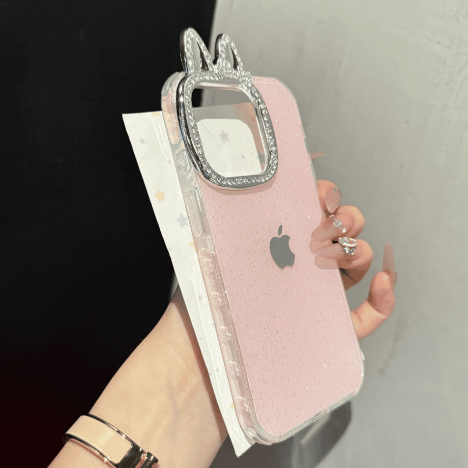 New rabbit ear sparkling powder case for iPhone