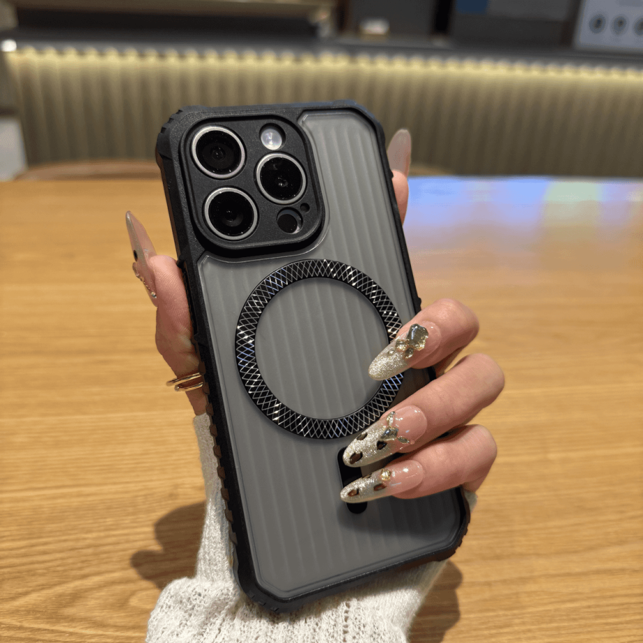 corrugated pattern magnetic case for iPhone