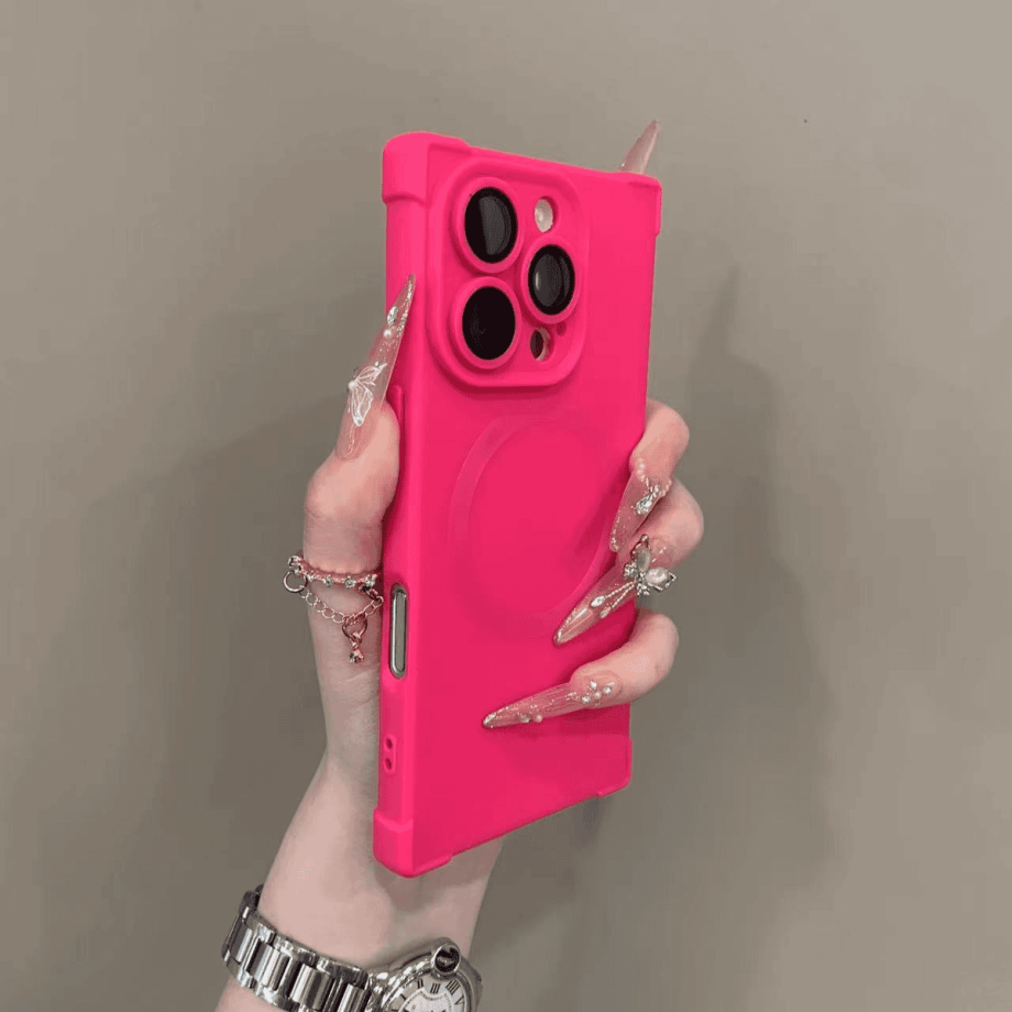 Square four-corner shockproof silicone magnetic phone case