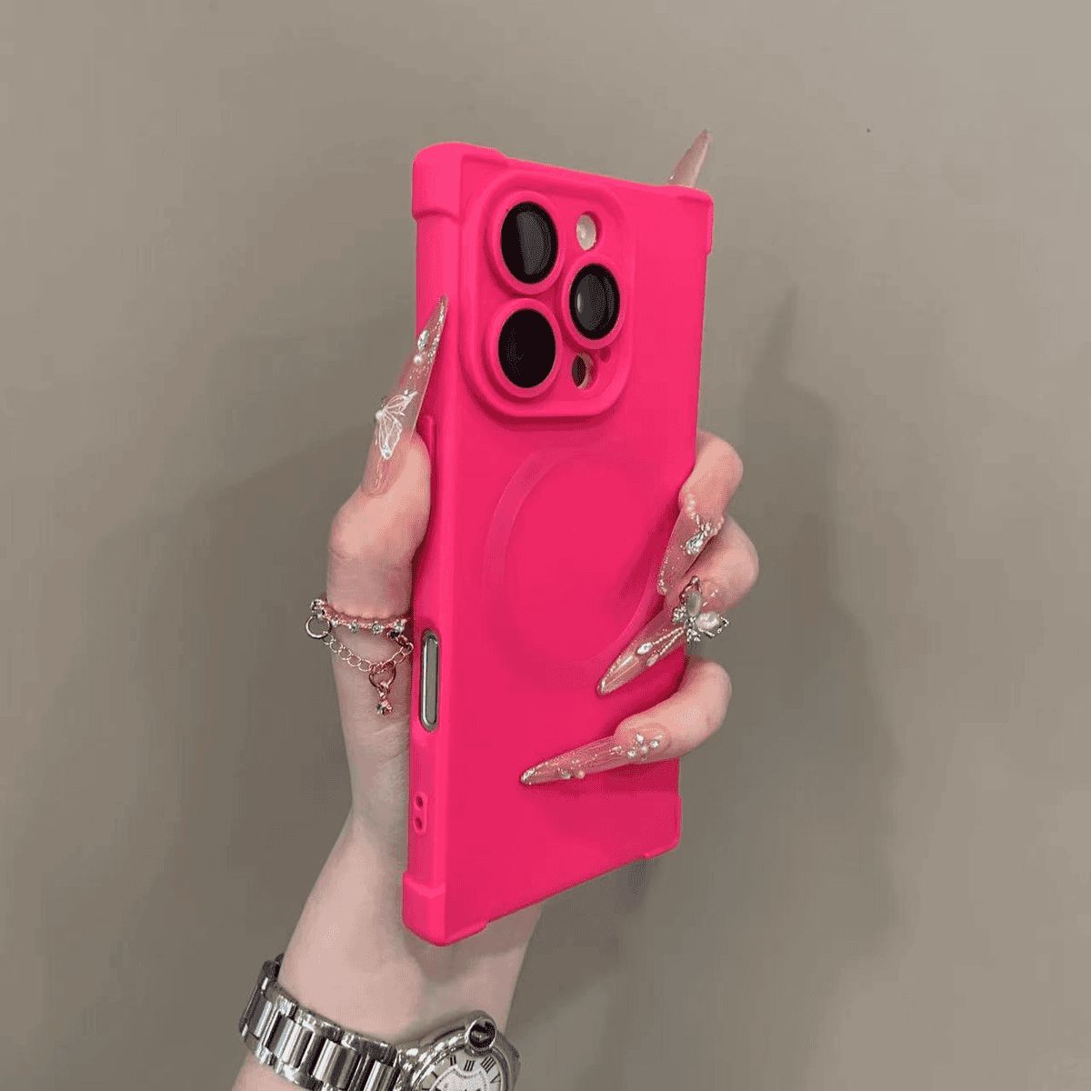 Square four-corner shockproof silicone magnetic phone case - Image 10