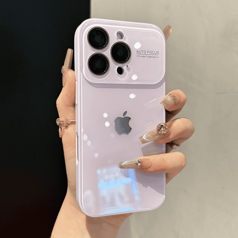 Premium full-coverage glass large window case for iPhone