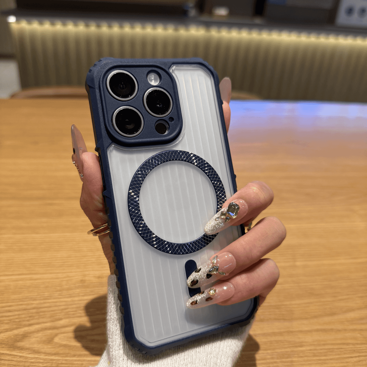 corrugated pattern magnetic case for iPhone