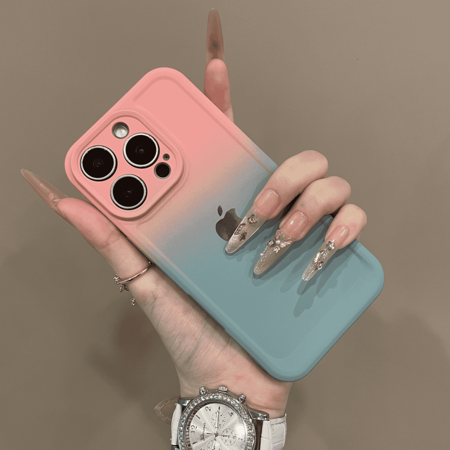 Elegant gradient lens protection case for iPhone