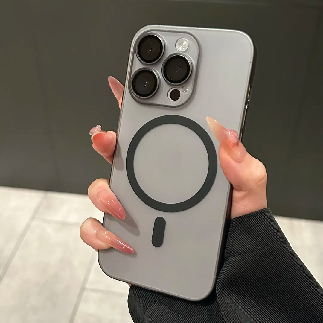 Lens film frosted magnetic case for iPhone
