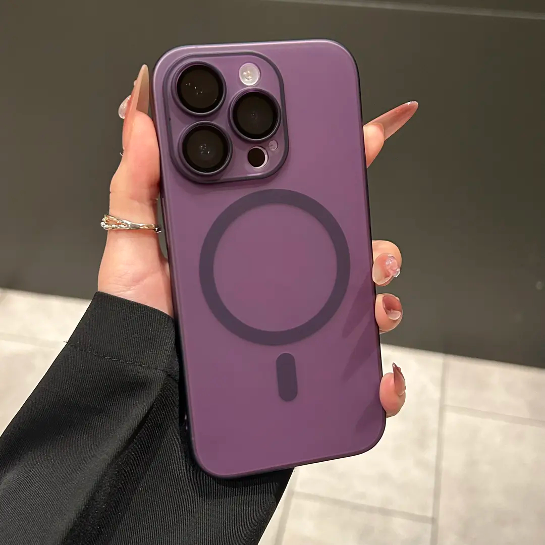 Lens film frosted magnetic case for iPhone