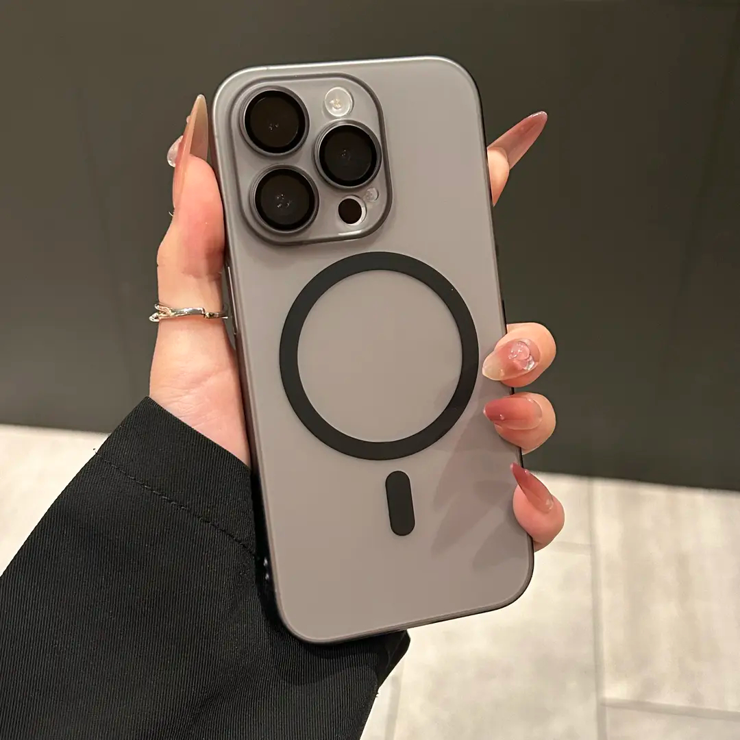 Lens film frosted magnetic case for iPhone