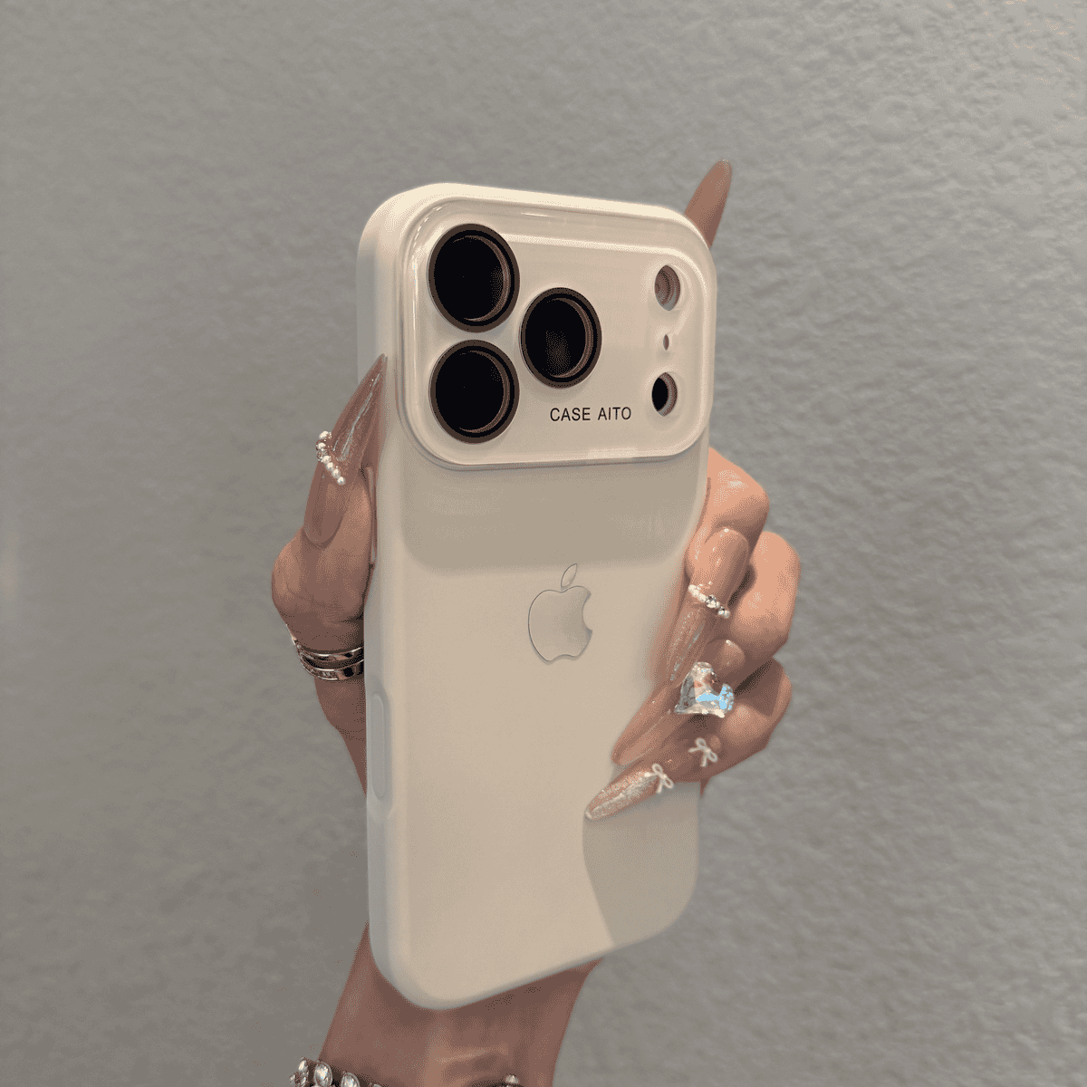 Tempered glass lens film skin sensitive liquid silicone case for iPhone