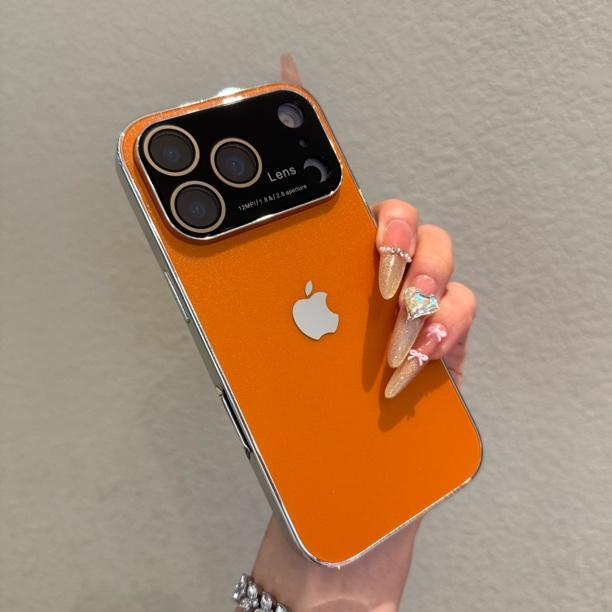 Electroplated Ag large window frosted case for iPhone