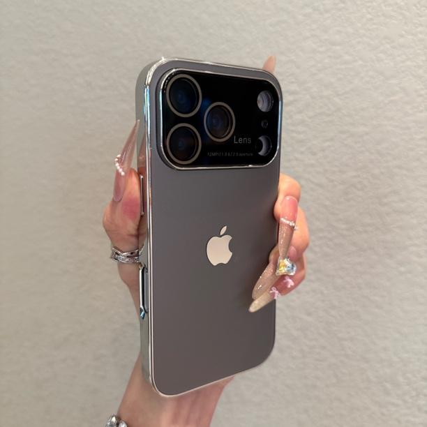 Electroplated Ag large window frosted case for iPhone