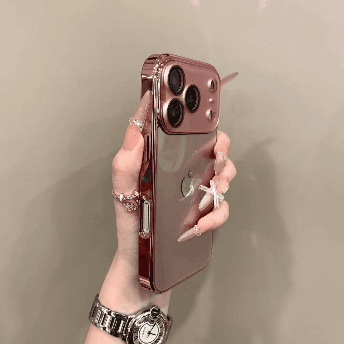 Advanced electroplated glass lens film case for iPhone