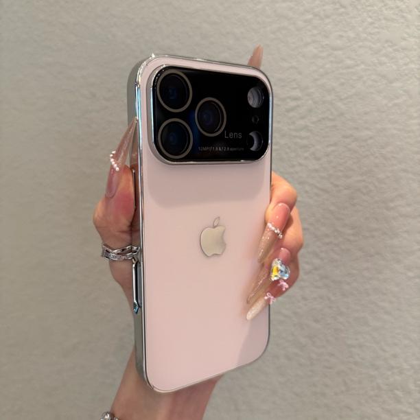 Electroplated Ag large window frosted case for iPhone