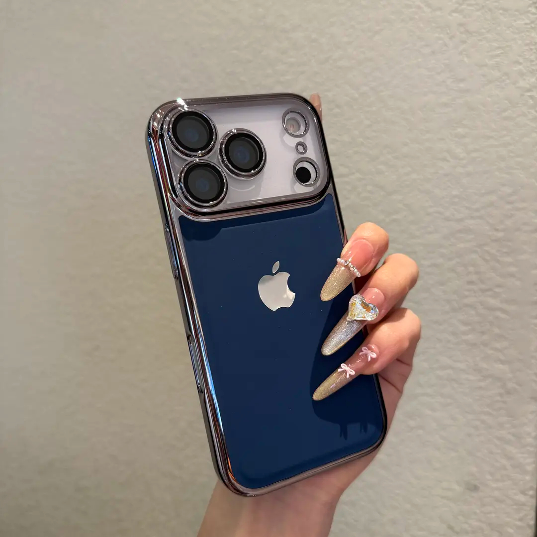 Electroplated leather pattern fashionable case for iPhone