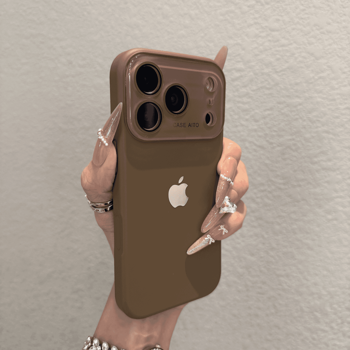 Tempered glass lens film skin sensitive liquid silicone case for iPhone