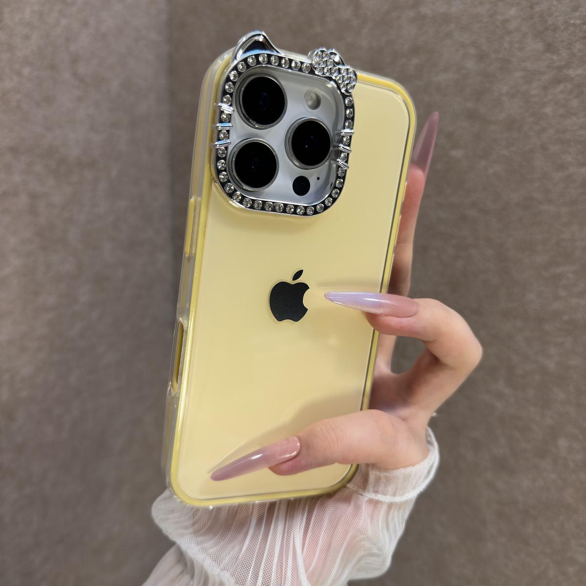 Cat sparkling diamond lens phone case