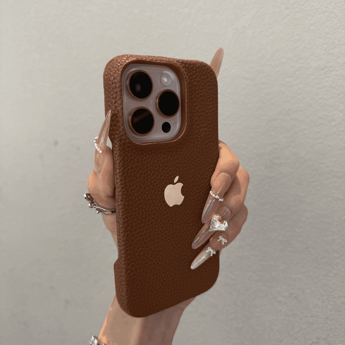 Borderless heat dissipation lychee patterned case for iPhone