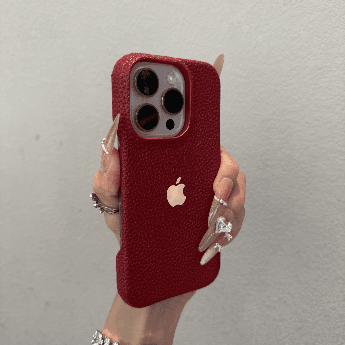 Borderless heat dissipation lychee patterned case for iPhone