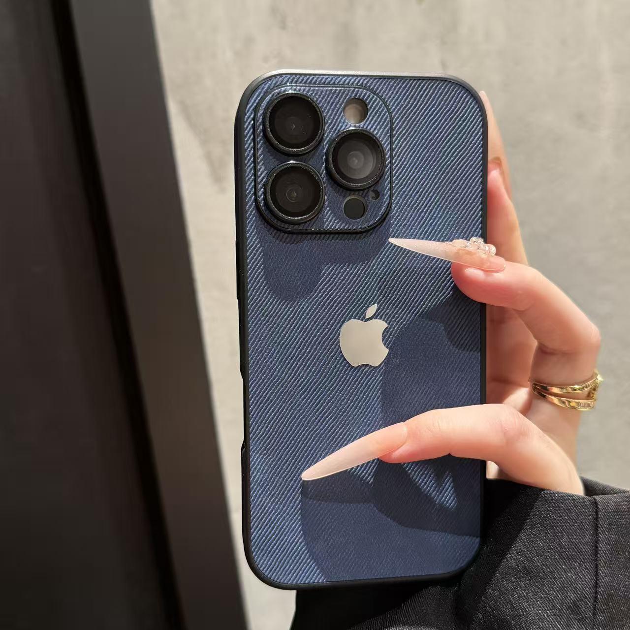 Denim all inclusive lens film case for iPhone