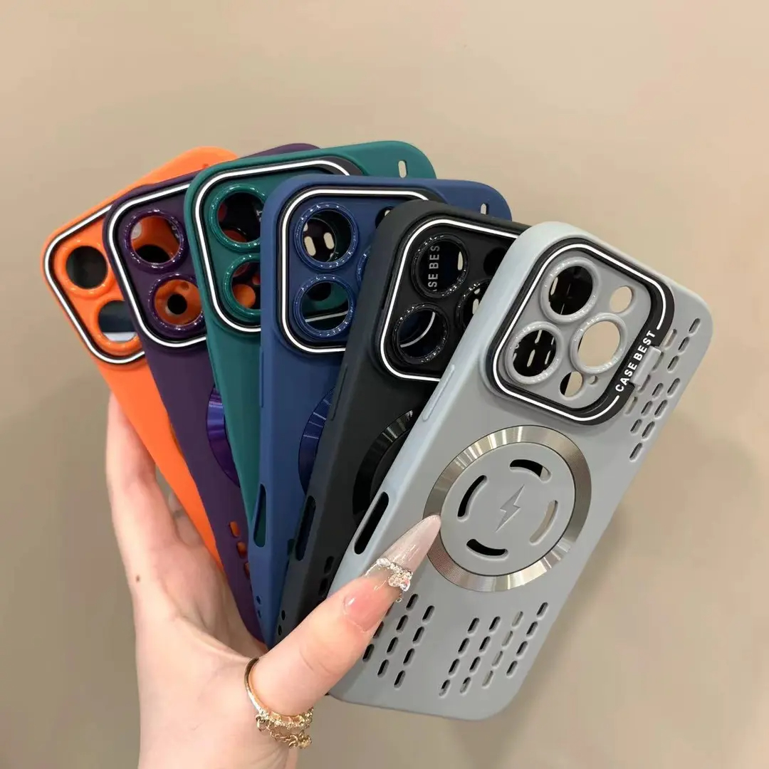 Lens bracket heat dissipation hollow magnetic case for iPhone