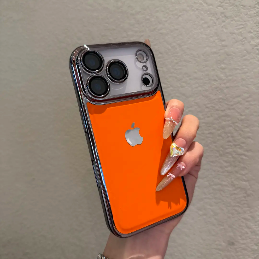 Electroplated leather pattern fashionable case for iPhone