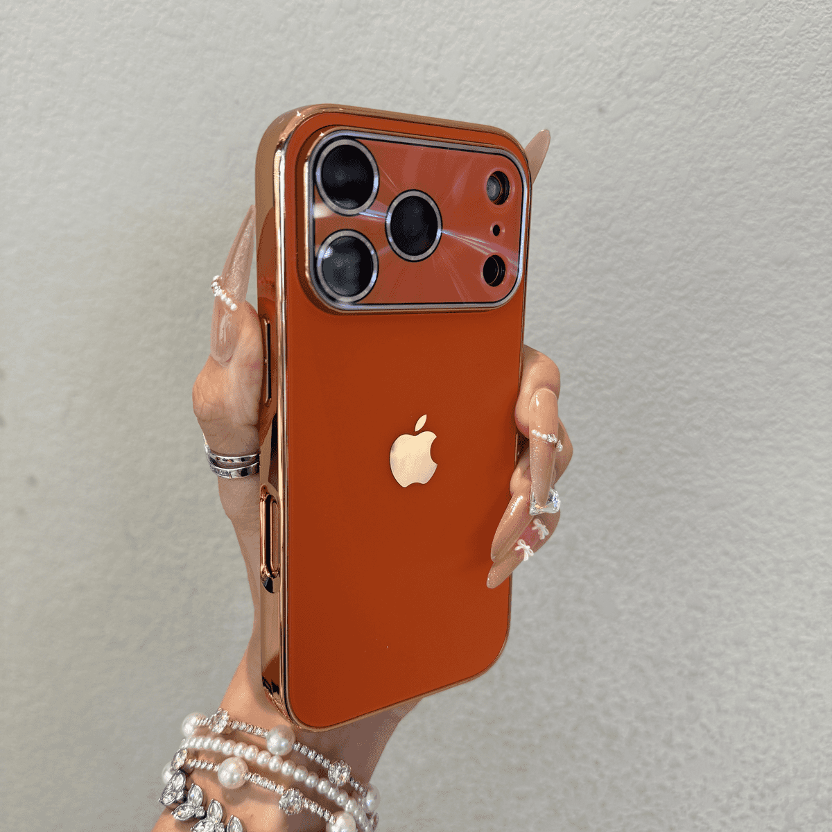 Aurora large window electroplated frosted case for iphone - Image 2