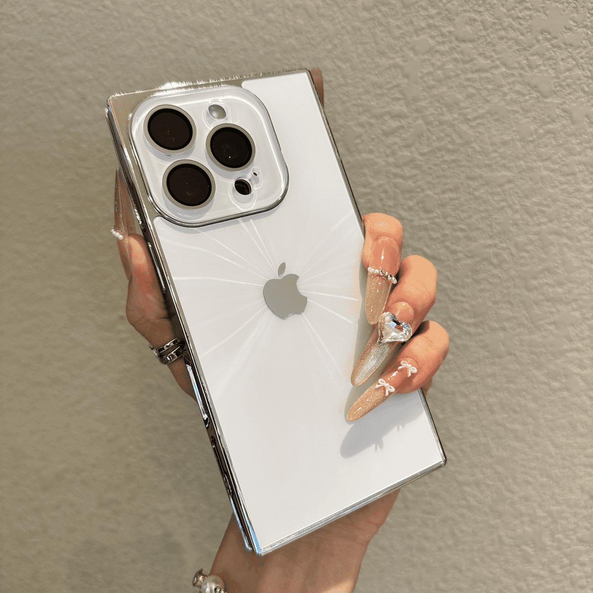 Square Aurora Lens Film Case for iPhone