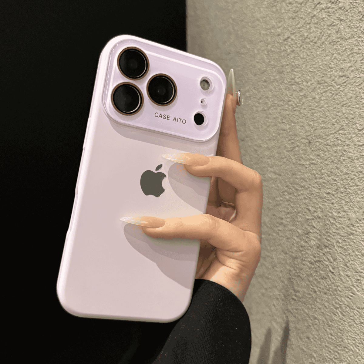 Skin feel liquid tempered glass lens film case for iPhone