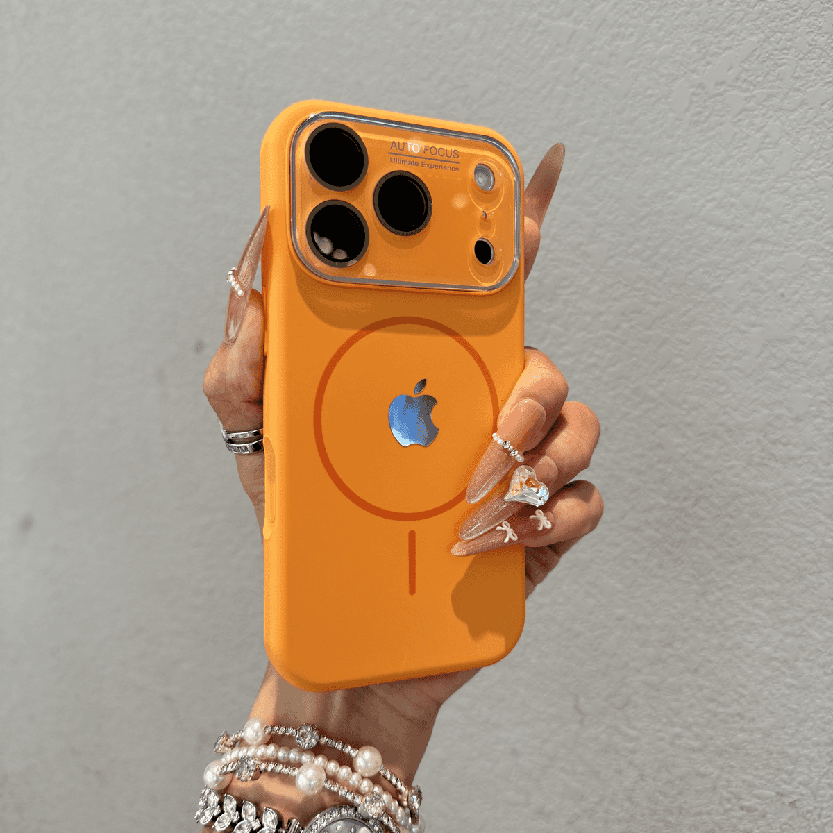 Large window liquid silicone magnetic case for iPhone