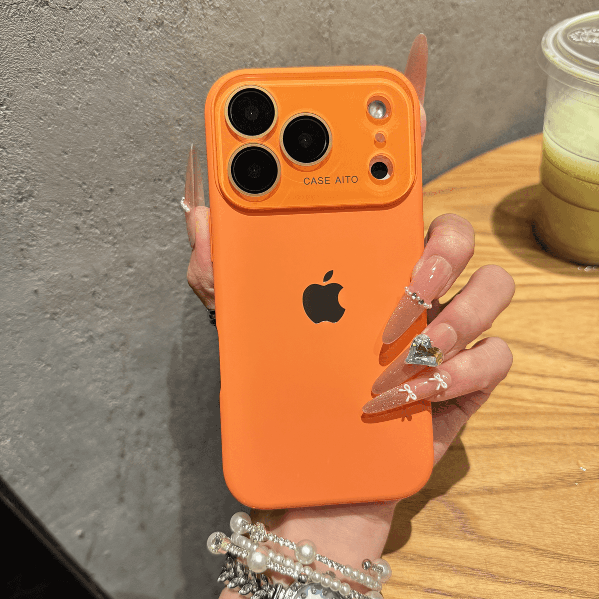 Skin feel liquid tempered glass lens film case for iPhone