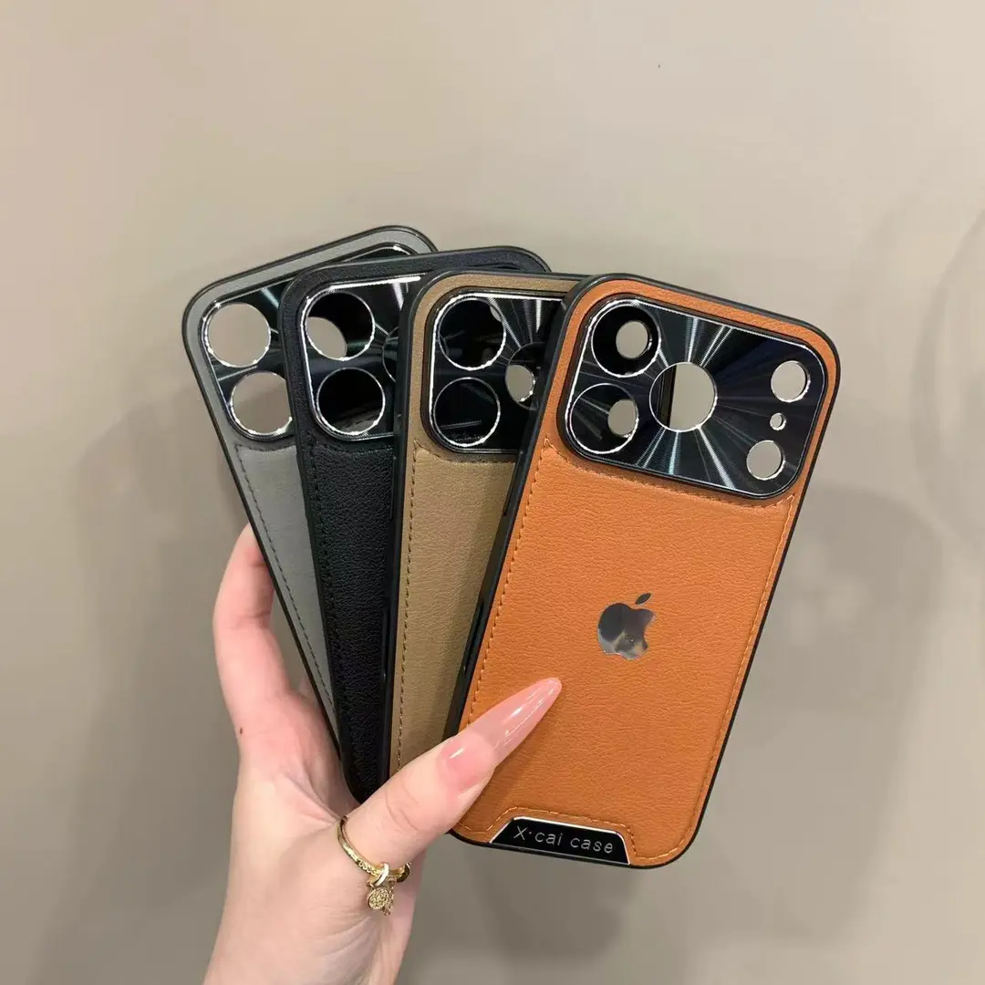 High end leather anti drop case for iPhone