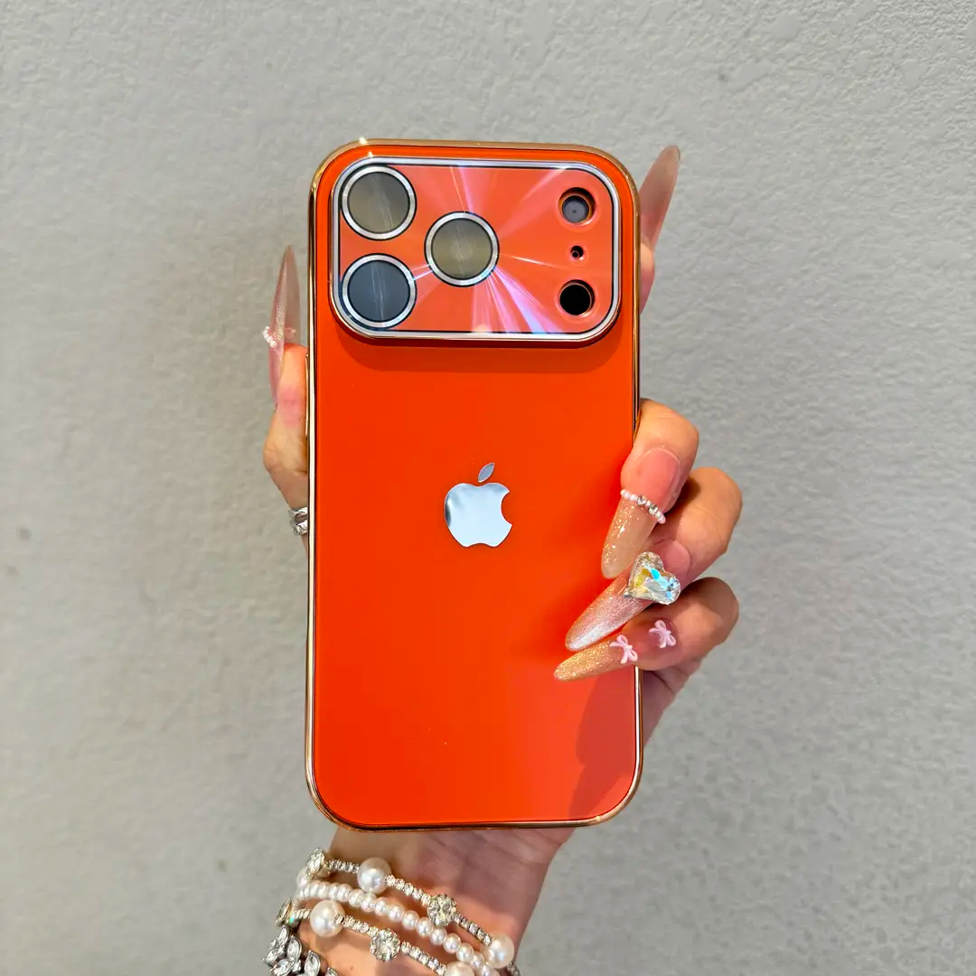 Aurora large window electroplated frosted case for iphone
