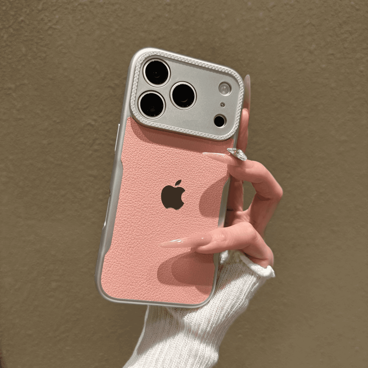 Little waist lychee skin pattern case for iPhone