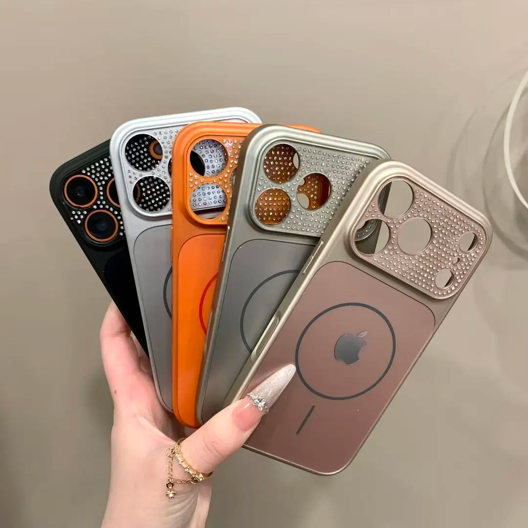 Rhinestone large window magnetic case for iPhone