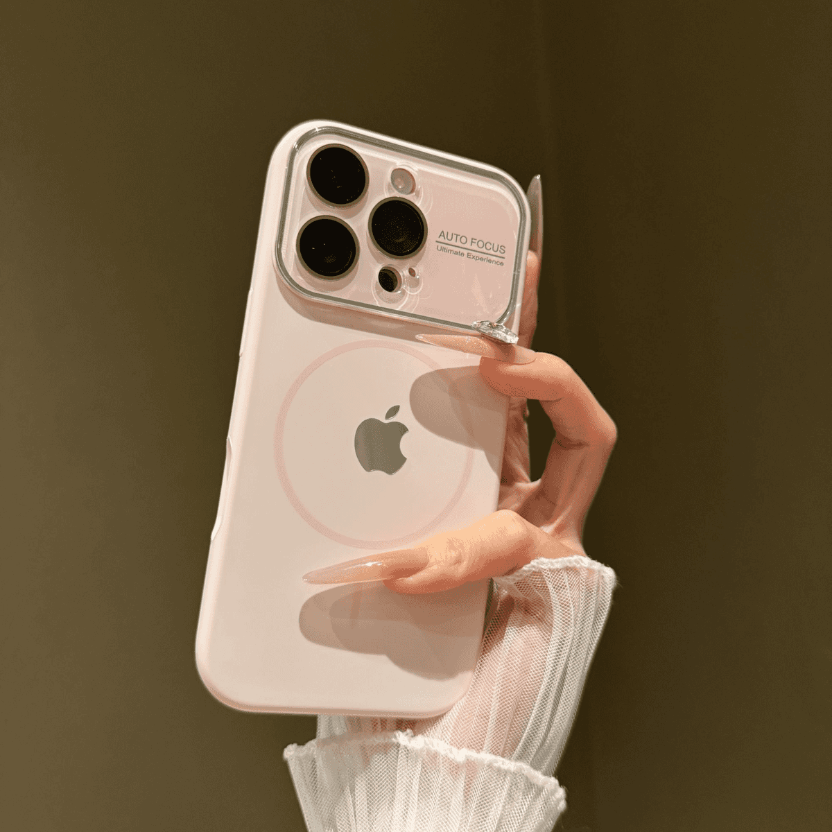 Large window liquid silicone magnetic case for iPhone