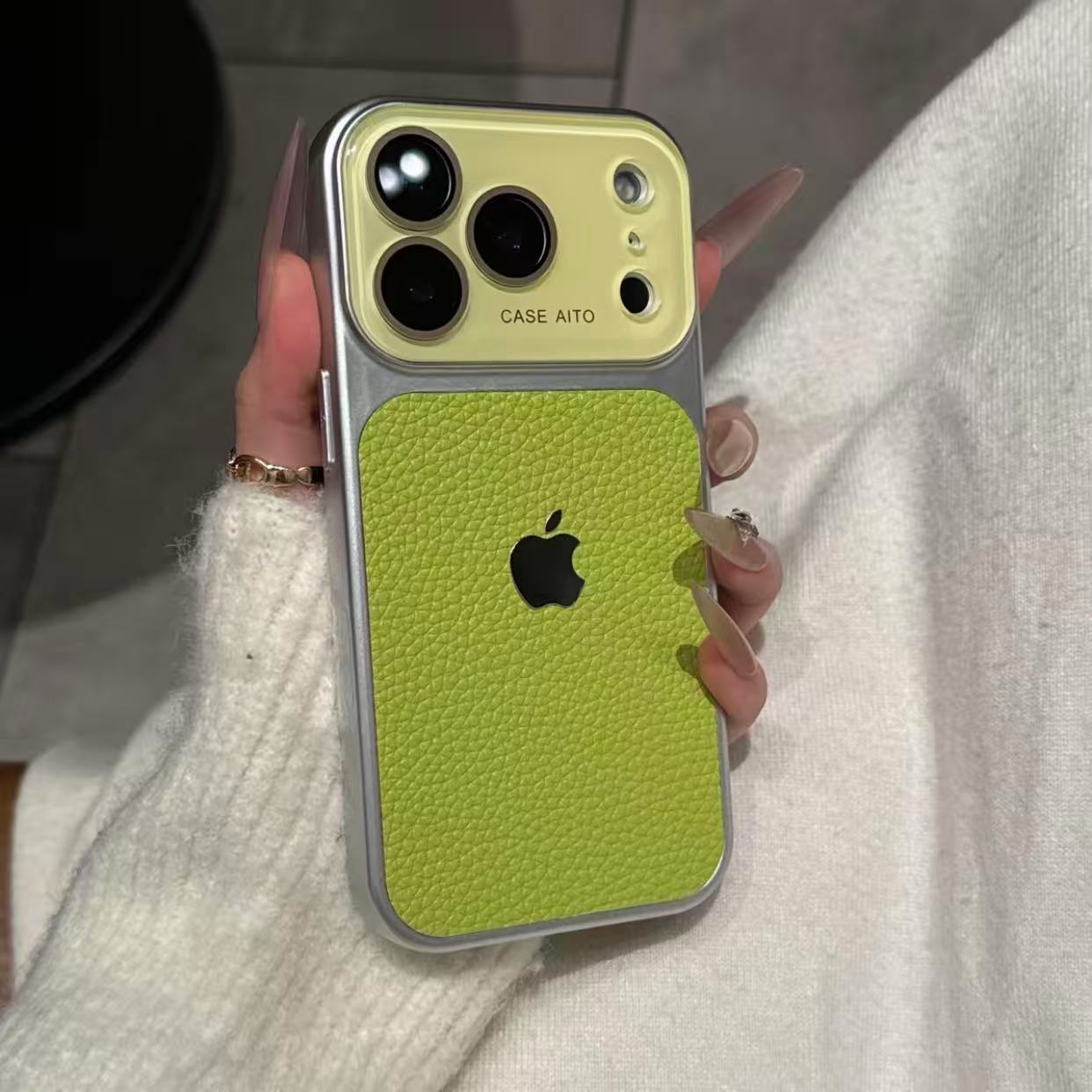 Advanced leather texture camera lens protection case for iPhone - Image 11