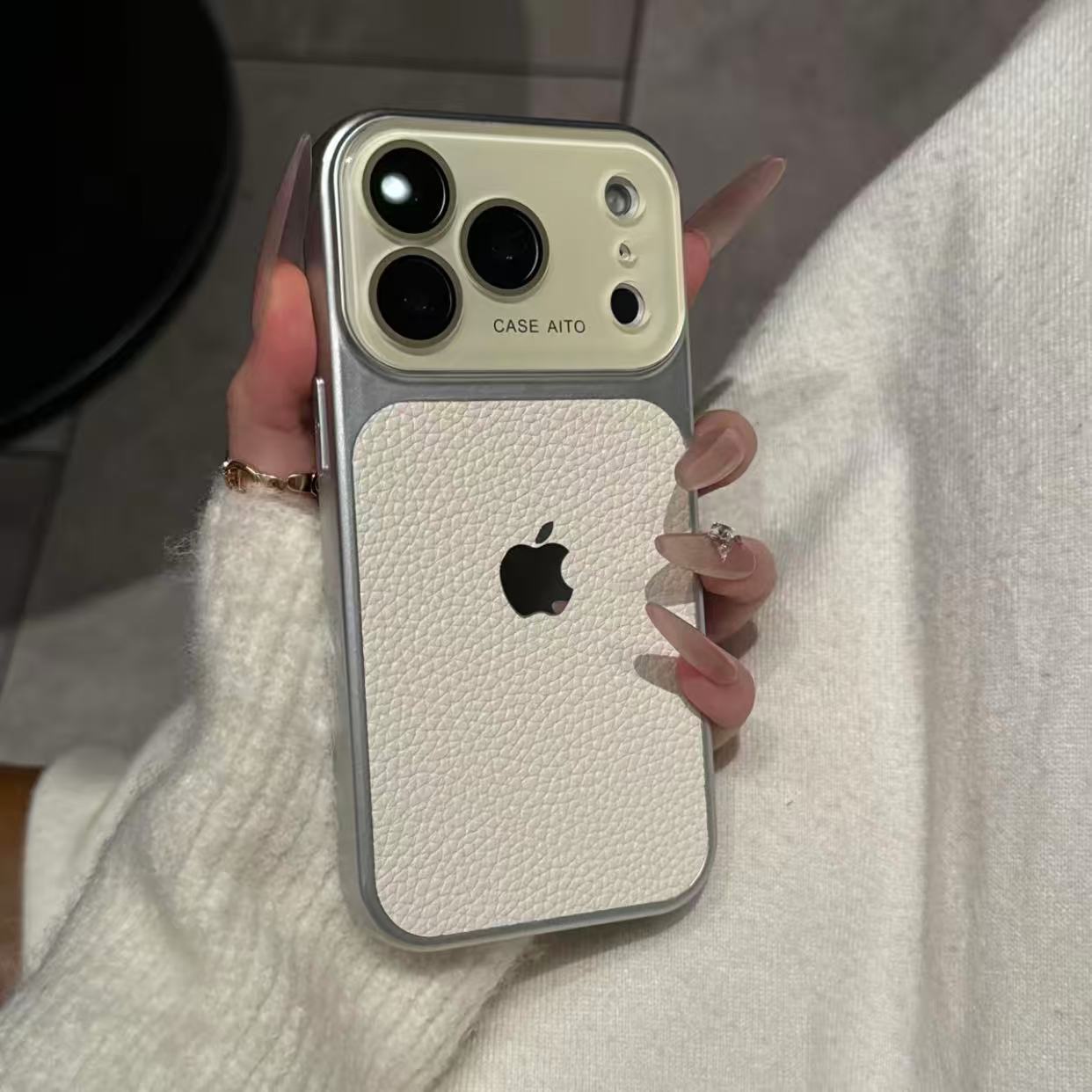 Advanced leather texture camera lens protection case for iPhone - Image 13